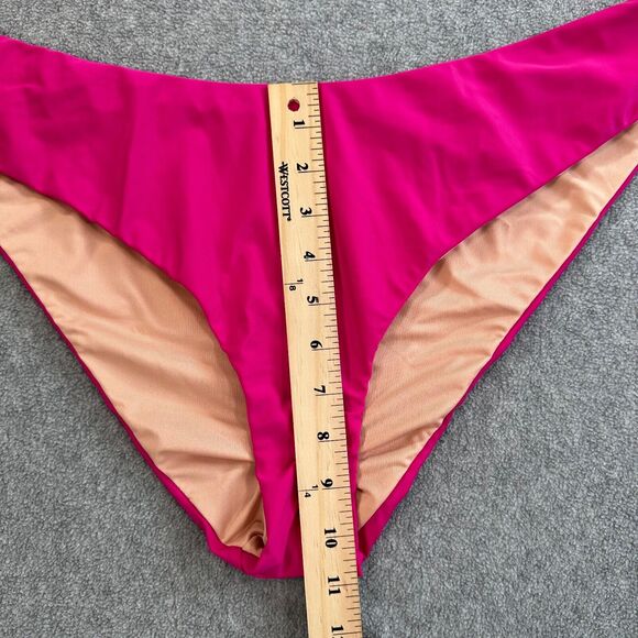 J.Crew Women's Curved Waist Cheeky Bikini Bottom Women's 2X Pink BC125 - Picture 3 of 8